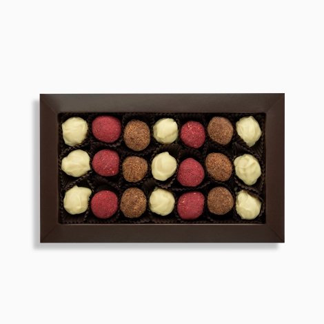 Zestaw trufli - brandy, rum-śliwka, Marc de Champagne - 21 szt.